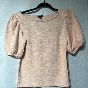 Express‎ Blush Textured Puff Sleeve Blouse